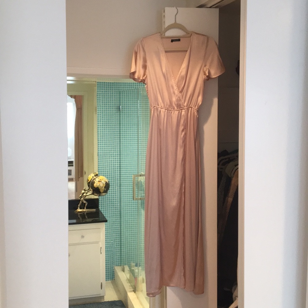 Satin Wrap Maxi Dress